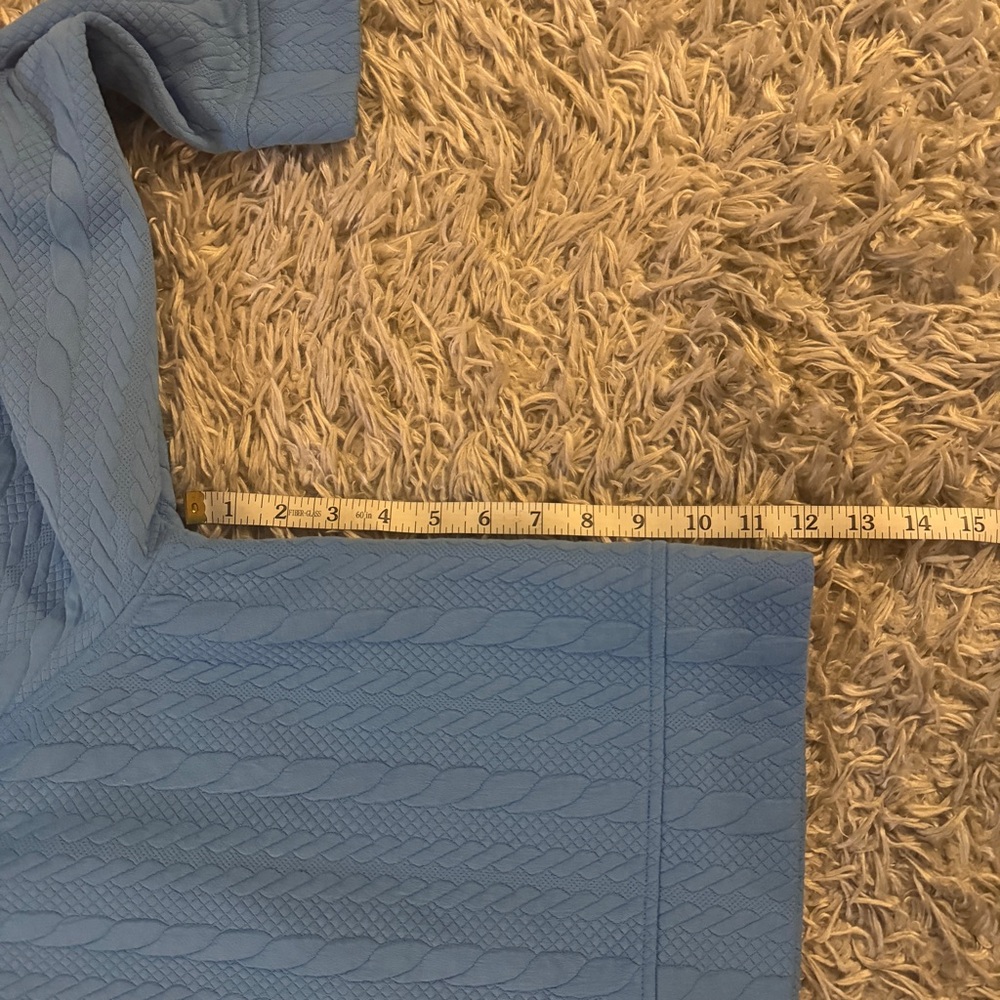 T By Talbots Blue Rope Pattern Pullover Sweatshirt - image 3